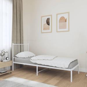 Bed Frame White Steel Small Single Bed Frame Rectangular Bedroom Furniture headboard for Bedroom (31.3 x 77.2 x 35.6 in)