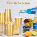 100 Pack Gold Graduation Party Cups, 16oz Disposable Plastic Cups Bulk, Heavy Duty Cold Drink Cups for Celebration, Beer, Cocktail, Soda, Juice, Picnic