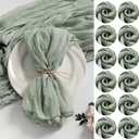 LZY 120 Pack Gauze Cheesecloth Napkins 20x20 Inch Dinner Cloth Napkins, Soft Boho Table Napkins Rustic Wrinkled Cheese Cloth Napkins Bulk for Wedding Party Baby Shower Event Decor (Sage Green)