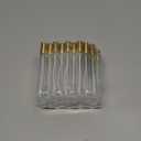 Zhehao 50 Pcs Mini Spray Bottles 10 ml Clear Glass Perfume Bottles Refillable Fine Mist Perfume Atomizer Portable Empty Sample Containers for Cleaning, Essential Oils, Travel (Gold Cap)