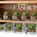 Set of 8 Square Glass Vases for Centerpieces  2.36in /3.15in/ 4in/5in Clear Short Flower Vase, Plant Terrariums, or Candle Holders for Wedding Centerpieces, Office Decor, Home Dcor, Parties