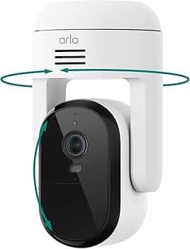 Arlo Essential Pan Tilt Security Camera 2K - Wired Plug-in Power Outdoor Camera, Person Recognition, Package Detection, Animated Preview, 1-Month Trial of Secure Plan, Auto Motion Tracking, 1 Cam