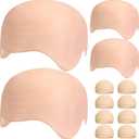 Iceyyyy 12 PCS Halloween Bald Caps Set,Makeup Bald Cap with 8 Pcs Wig Caps,Bald Head Costume Accessories for Men Women (Skin)