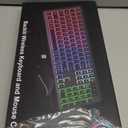 Wireless Keyboard and Mouse Combo, RGB Backlit, Rechargeable & Light Up Letters, Full-Size, Soft Typing, Sleep Mode, 2.4GHz Quiet Keyboard Set for Mac, Windows, Laptop, PC, Trueque (Black)