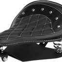 LKV Motorcycle Solo Driver Seat with Seatbase Mounting Hardware Kit Custom Chopper Bobber Seats Universal Fit for Harley Davidson Sportster XL 1200 883 48