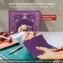 Christian Gifts,A5 Hardcover Leather Journal for Women - 200 Pages Premium Paper Notebook,Lion Journal with 180 Lay Flat Design for Daily Diary, Prayer & Planning (Lion Purple)