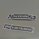 12 Pack of Magnetic Toolbox Labels, 3D-Printed Tool Box Labels, General Tool Box Organize Accessories, Reusable Tags for Steel Toolboxes, Carts, Drawers, and Cabinets(Black)