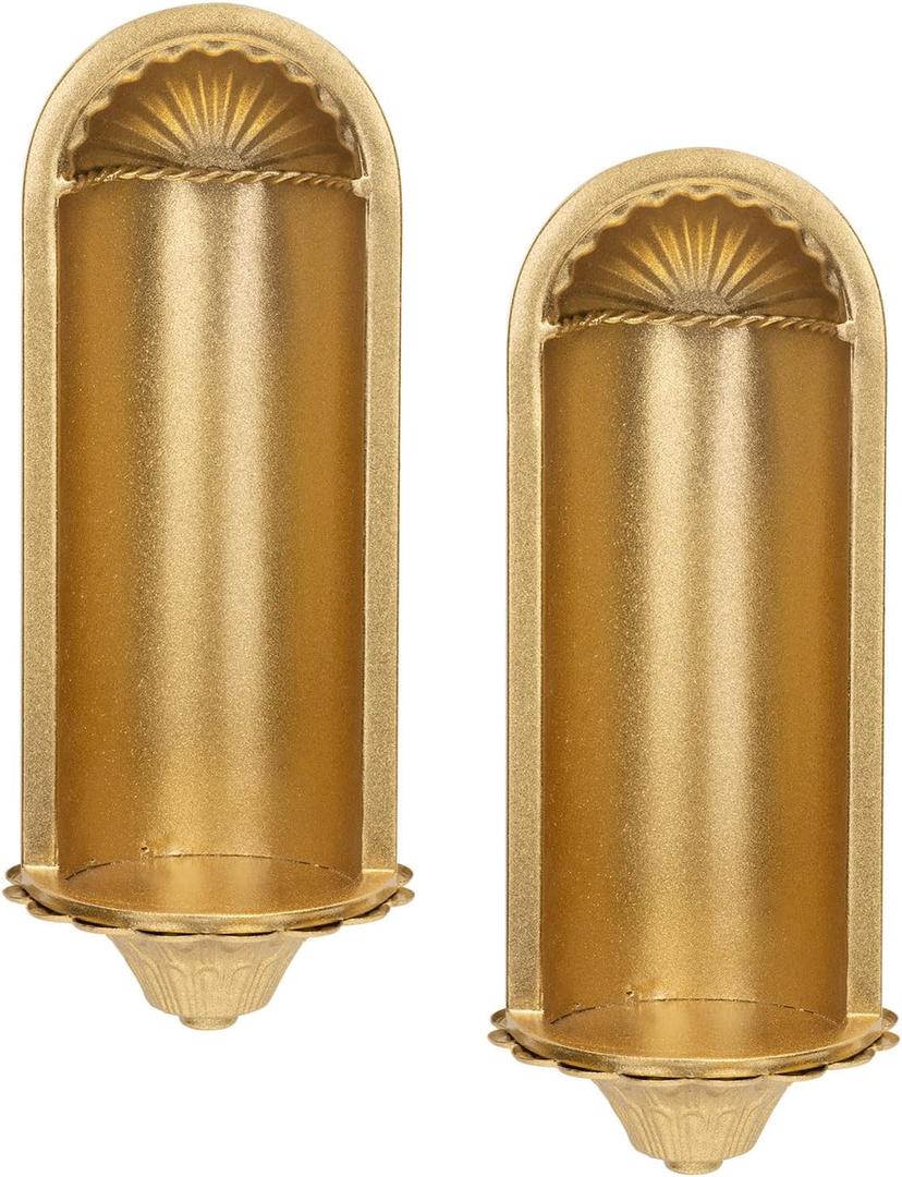 Candle Sconce Set of 2,Gold Wall Candle Sconce,Wall Decorations,Rustic Home Decor