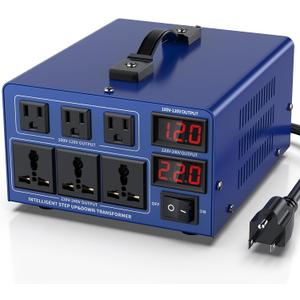 3000 watt Voltage Conversion Transformer Heavy-Duty Step-up/Step-Down AC 110V/120V/220V/240V Power Conversion, with resettable Circuit Breaker Protection, with US Power Cord, LCD Display