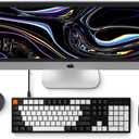 Keychron C2 Full Size Wired Mechanical Keyboard for Mac, Hot-swappable, Gateron G Pro Red Switch, White Backlight, 104 Keys ABS keycaps Gaming Keyboard for Windows,Type-C Braid Cable