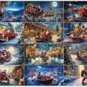 Puzzles for Adults 1000 Pieces Santa Holiday | Mindful Art Puzzle for Game Night, Gift for Friends Family, Wall Art Home Decor, 27.6 x 19.7in