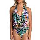 AMAVI Women's Cowl Neck Cut Out One Piece Swimsuit, Multi, XL