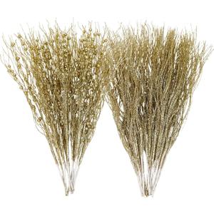 SUPREME XMAS 30 Pack Gold Christmas Tree Ornaments Set, Artificial Glitter Berry Stem Ornaments Christmas Picks Branches for Xmas Tree Sticks Decorations Vase Wreath Holiday Wedding Party Home Decor