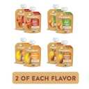 Happy Baby Organics Nutty Blends Stage 2, Fruit and Nut Butter, Allergen Introduction in Baby Appropriate Texture, for 6+ Months, 8 Variety Ct,BBD 09/21/2026