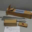 Antique Silver Curtain Rod 32 to 58 Inch (2.6-4.8 ft), USFOOK 7/8 Curtain Rods for Windows 20 to 54 Inch, Telescoping Splicing Drapery Rods with Twisted Cage Finials