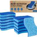 12 Count Non-Scratch Dish Sponges Kitchen, Long Lasting Cleaning Sponges for Dishes,Dual Sided Kitchen Sponges, Cleans Fast Without Scratching, Easy to Dry and Reusable-Blue
