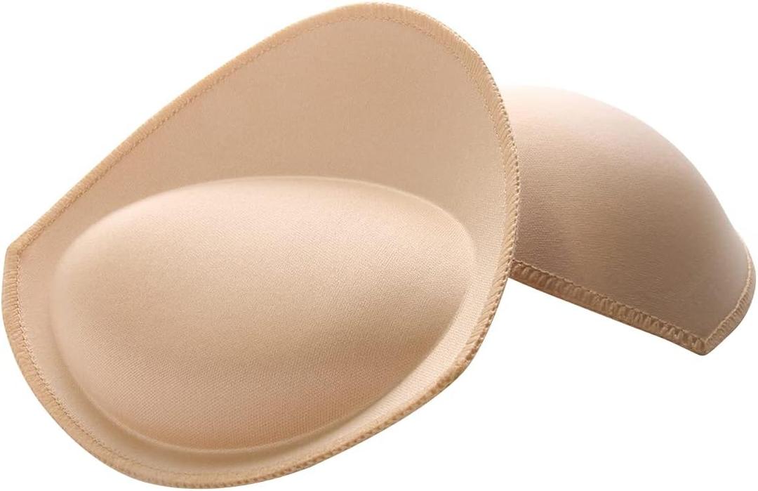 RELLECIGA Women's Push Up Bra Inserts Breast Enhancer Cups Removable Sport Bra Cups Inserts (Medium, Nude)