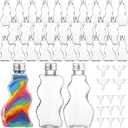 Yaomiao 30 Packs 2.5 oz Plastic Sand Art Bottles with Lids for Kids 3 Style Sand Art Clear Container for Wedding Invitation Fun Craft Supply Boy Girl Decoration
