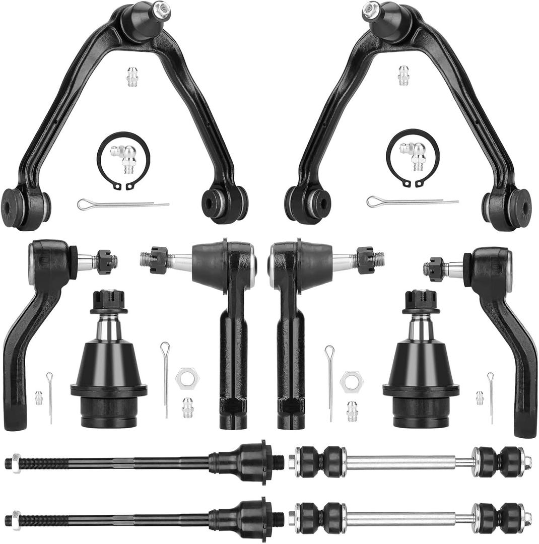 Front Upper Control Arms Suspension Kit Ball Joints Fit for Chevrolet Silverado Sierra Suburban 1500 Tahoe, Fit for GMC Yukon, Fit for Cadillac Escalade 2000-2006 - 12pc Set