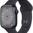 Apple Watch Series 8 [GPS 41mm] Smart Watch w/Midnight Aluminum Case with Midnight Sport Band - S/M. Fitness Tracker, Blood Oxygen & ECG Apps, Always-On Retina Display, Water Resistant