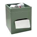 PU Leather Tissue Box Cover Square, Modern Tissue Holder with Storage Valet Tray, Nightstand Decorative Tissues Case, Facial Tissue Box Holder for Bathroom,Bedroom,Livingroom and Office (Light Green)