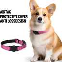 ARLESIM Reflective Dog Collar with Airtag Protective Cover.Padded with Soft Neoprene Breathable Quick Release for Medium Dogs Hot Pink