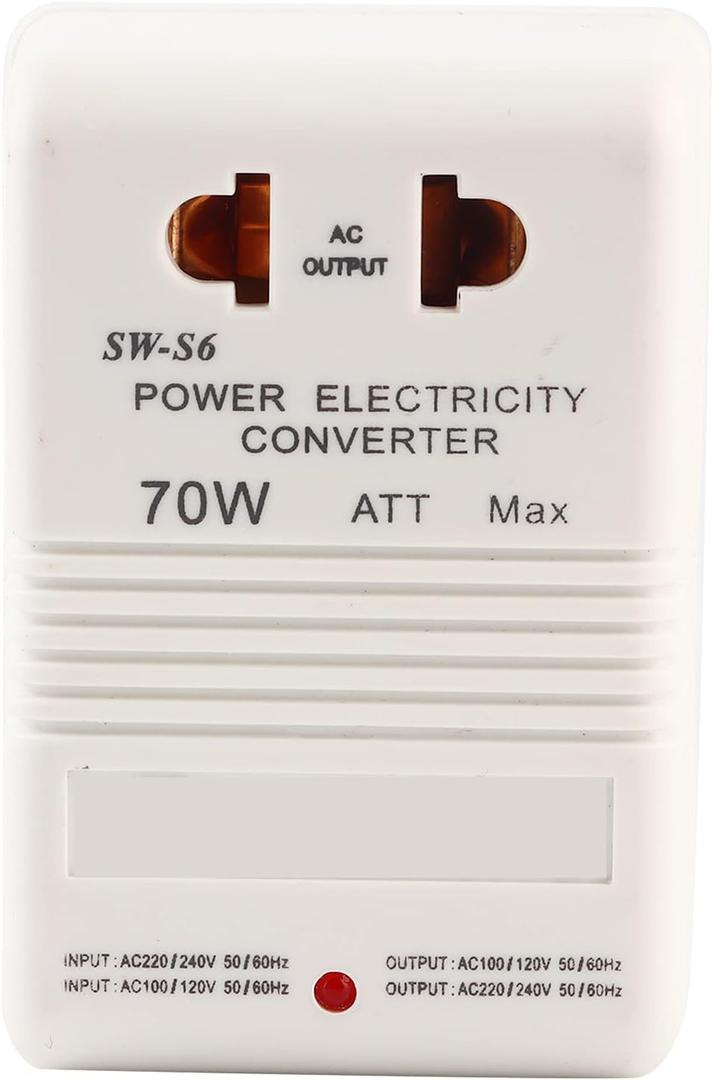 110V/120V to 220V/240V Converter, 70W Dual Channel Transformer Plugs 220V/240V to 110V/120V, Step up/Down Travel Adapter CN Standard Plug