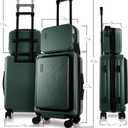 TRAVELARIM 20 Inch Carry On Luggage 22x14x9 Airline Approved, Carry On Suitcase with Wheels, Hard-shell Carry-on Luggage, Durable Luggage Carry-On, Green Small Suitcase with Cosmetic Case