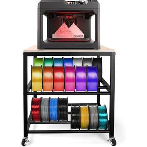 3D Printer Desk Table with Storage, Rolling Wheels Sturdy, Spacious Design for 3D Printers, Easy to Move for Home & Office Use, 24 inches x 24 inches x 24 inches