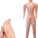 62" Life Size Inflatable Body Mannequin Full Size Inflatable Body Blowup Dolls with Feet, Halloween DIY Decorations Cosplay Props Dummy Halloween Costume Display for Yard Decor (1 PCS with Feet)