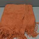 LOMAO Knitted Throw Blanket with Tassels Bubble Textured Lightweight Throws for Couch Cover Home Decor (Coral, 50x60)