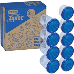 Ziploc Twist 'n Loc Food Storage Meal Prep Containers Variety Pack, 9 Count (Small/Medium)