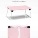 Ruxury Foldable Lap Desk Laptop Stand Bed Desk Table Tray, Breakfast Serving Tray, Portable & Lightweight Mini Table, Lap Tablet Desk for Sofa Couch Floor - Pink