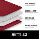 GORILLA GRIP Ultra Water Absorbent Microfiber Dish Drying Mat 2 Pack, Quick Dry Thick Mesh, Slip Resistant Pad for Sink Dishes or Under Rack, Kitchen Counter Accessories, Machine Wash, 18x16 Inch, Red