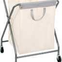 STORAGE MANIAC 125L Laundry Hamper with Wheels, Rolling Laundry Basket, Heavy Duty Laundry Sorter with Removable Bag, Folding X Frame Laundry Organizer Cart for Easy to Store, 2 Section (Beige)