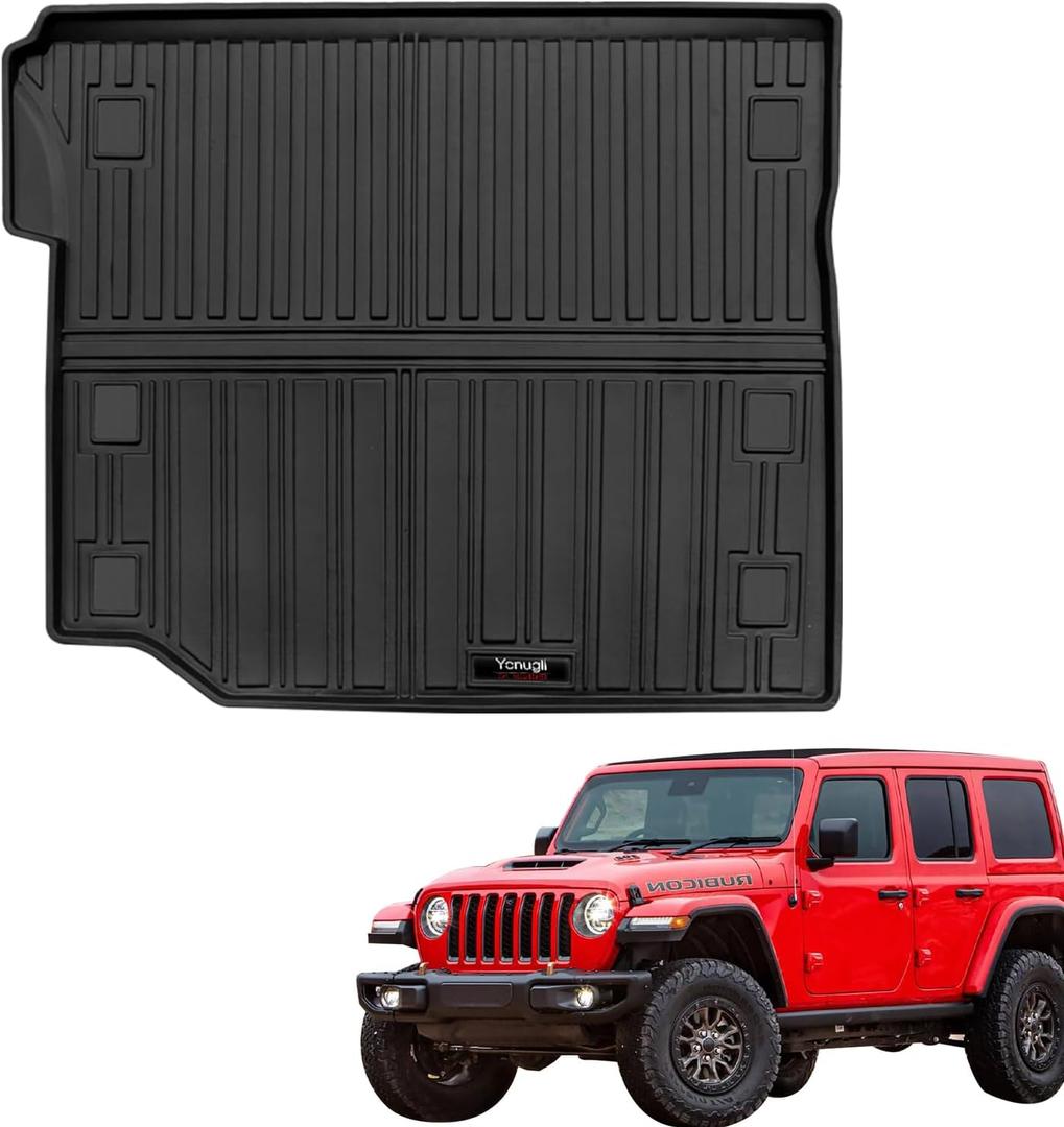 Custom for 2018-2025 Jeep Wrangler JL 4 Door Accessories Cargo Mats Trunk Liner All Weather TPE Protection Mat (Not fit 4XE Or JK)