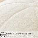 Cream White Pumpkin Fall Pillow Covers 20"x20" Set of 2, Embroidered Faux Fur Decorative Throw Pillow Covers for Couch Soft Fluffy Plush Cushion Cases for Farmhouse Halloween Home Decor