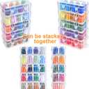 New brothread - 18 Options - Multi-Purpose 100% Mercerized Cotton Thread 50S/3 600M Each Spool for Quilting, Serger, Sewing and Embroidery - 8xWhite with Clear Plastic Storage Box