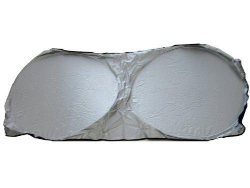 Spring Loop Collapsilbe Dual Circle 1 Piece Auto Sunshade - Metalic Silver 64 inches x 30 inches