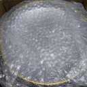 Rubtlamp 100 Pcs Clear Gold Plastic Plates, Hammered Party Plates, Clear Disposable Dessert Platos,Clear Gold Platos 7 Inch, Heavy duty Gold Plastic Dessert Platos Disposable For All Occasions