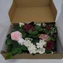 Artificial Flowers Combo Set Fake Flower Leaf Box with Stems for DIY Wedding Bouquets Centerpieces Flower Arrangements Decorations Baby Shower Party Home Decorations (Burgundy)
