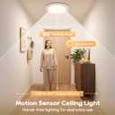 Rechargeable Motion Sensor Ceiling Light, 8000mAh Battery Operated Ceiling Lights with Remote, Magnetic Wireless Closet Light, 3 Color Dimmable LED Lights for Closet Shower Pantry Shed Hallway Stairs