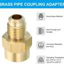 PATIKIL Brass Flare Tube Fitting, 2pcs Union Coupling Gas Adaptor 5/16" SAE 45 Flare Male to 1/4" NPT Female Pipe Connector Adapter with PTFE Tape for Refrigeration Gas System