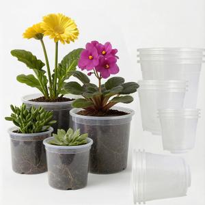 4/5/6/7 Inch Clear Nursery Pots with Drainage, 12 Pack Thick Reusable Planters, High Transparency, Weather-Resistant and Degradable Material, Ideal for Gardening Enthusiasts