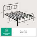 Novilla Metal Bed Frame Queen Size - Modern Minimalist Victorian Style with Headboard/Footboard, Heavy-Duty Steel Slats/Underbed Storage/No Box Spring Needed/Easy Assembly/Noise Free/Black
