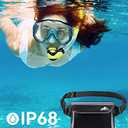 HEETA 2/3/4 Pack Waterproof Pouch with Waist Strap, Screen Touchable Dry Bag with Adjustable Belt for Phone Valuables for Kayaking, Swimming, Snorkeling, Boating, Fishing, Surfing & Beach (Black & Grey)