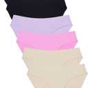 Wealurre Seamless Underwear Invisible Bikini No Show Nylon Spandex Women Panties (Medium, B2/Pu/Pi/A2)