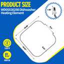 WD05X30298 Dishwasher Heating Element Compatible with GE GDP645SYN3FS GDT665SMN3ES GDF535PGR3BB, WD05X28460 Dishwasher Heater Element Replace WD05X30299 WD05X24385 WD05X25583 WD05X29418 WD05X35098