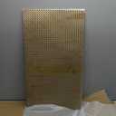 Carligo Stainless Steel Golden Decorative Mesh Sheet 15.8"x27.6"/40x70cm-5x5mm Square Openings, Titanium Plated Metal Panel for Cabinet Doors, Furniture Grille, Vent Cover, DIY Craft Projects (2-Pack)