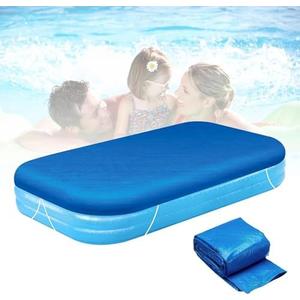 Nirvany Rectangular Pool Cover, Fits 120 in x 72 in Inflatable Rectangle Swimming Pool Cover, Dustproof Rainproof Waterproof Square for Garden Outdoor Paddling Family Pools Protector Blue